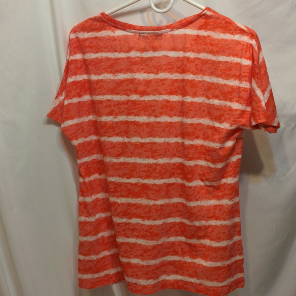 Christopher & Banks orange and white t-shirt - Picture 2 of 6